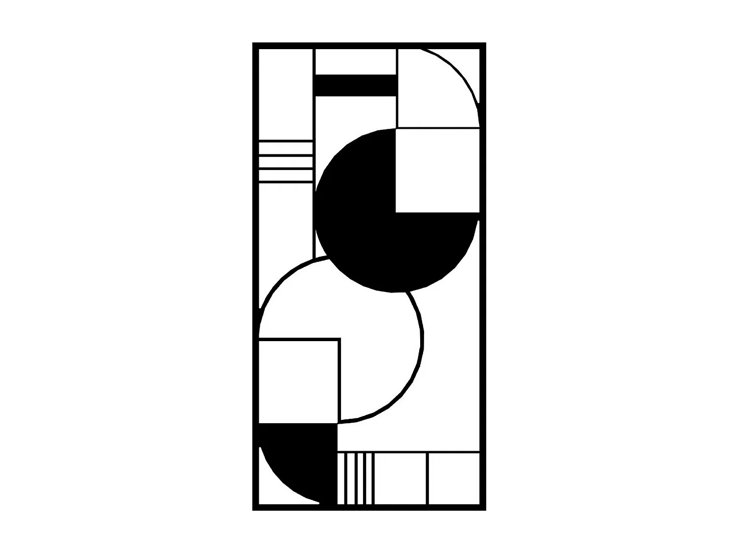 Decoración de Metal Composición Geométrica 4, Negro, 50x3x100 cm, EPIKASA