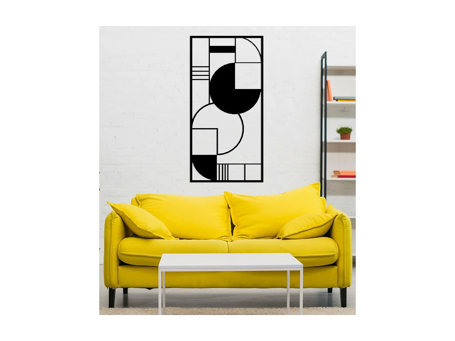 Decoración de Metal Composición Geométrica 4, Negro, 50x3x100 cm, EPIKASA