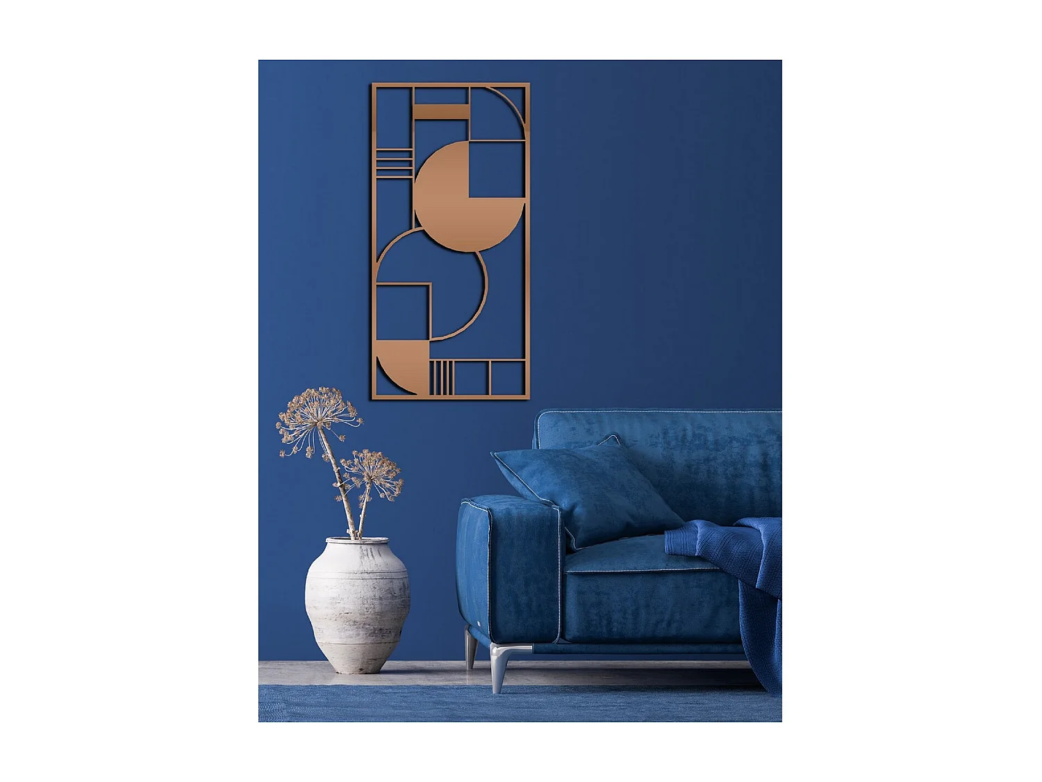 Decoração em Metal Composição Geométrica 5, Cobre, 50x3x100 cm, EPIKASA