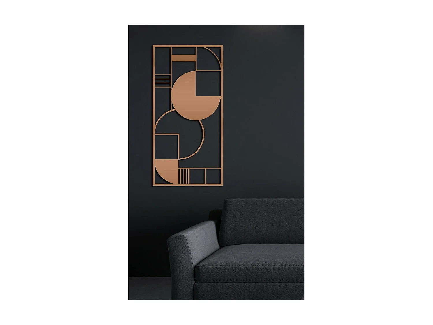 Decoração em Metal Composição Geométrica 5, Cobre, 50x3x100 cm, EPIKASA