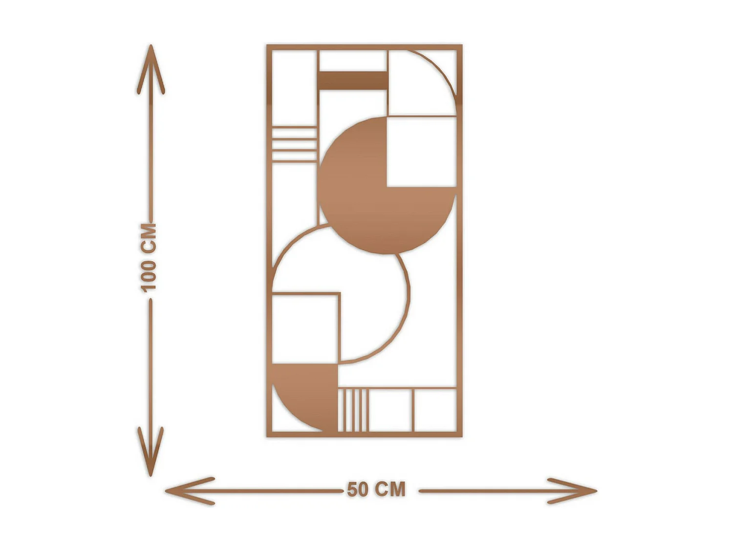 Decoração em Metal Composição Geométrica 5, Cobre, 50x3x100 cm, EPIKASA