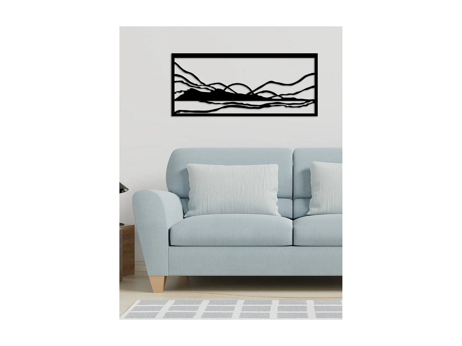 Décoration en Métal Montagnes 6, Noir, 92x3x40 cm, EPIKASA