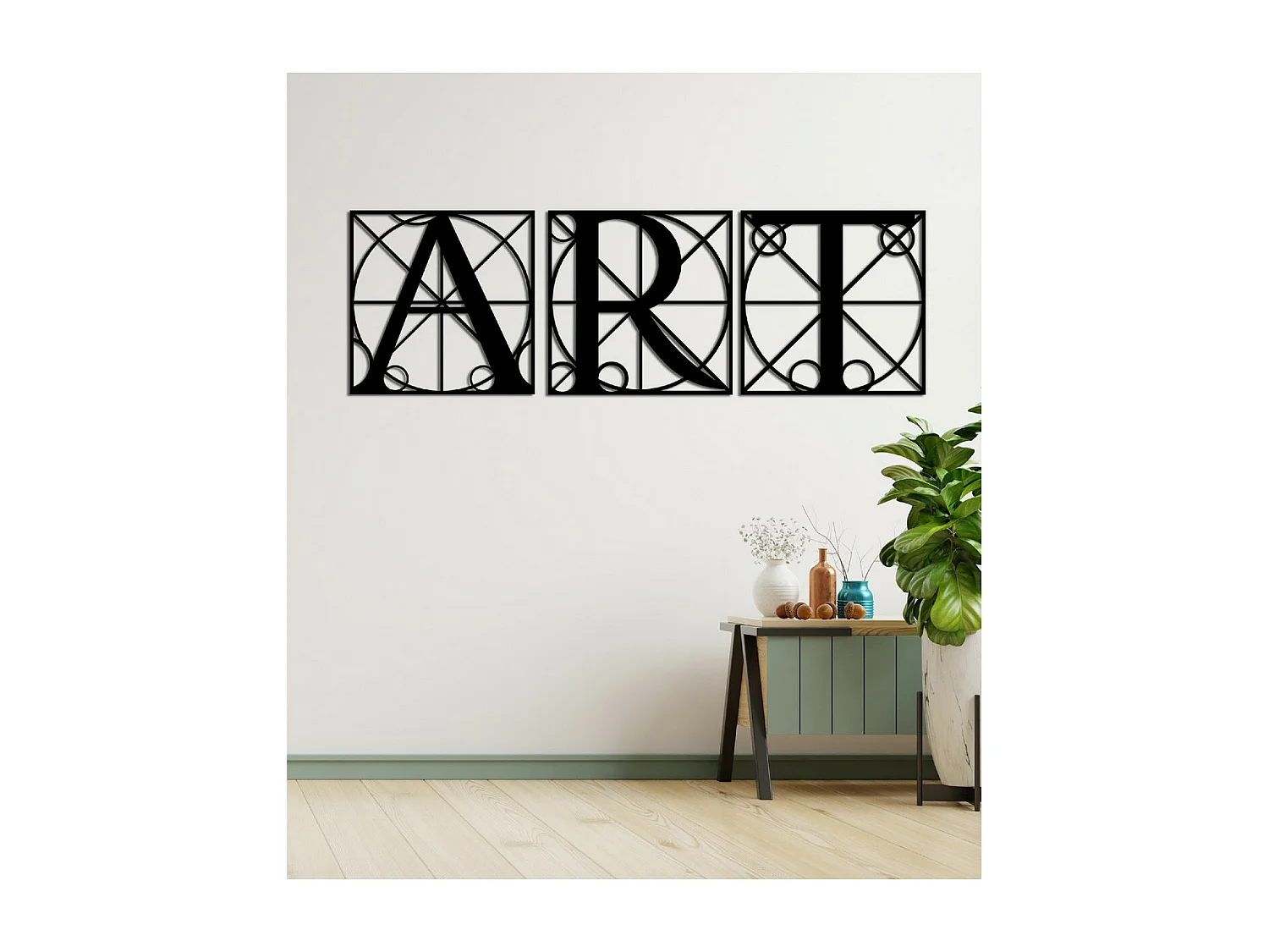 Decoração em Metal Art, Preto, 150x3x50 cm, EPIKASA