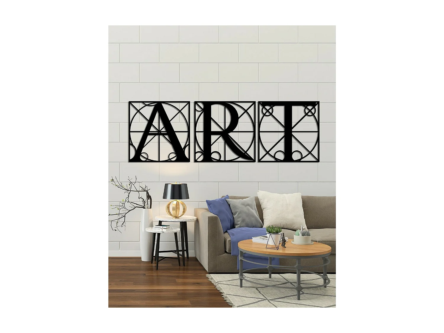 Decoração em Metal Art, Preto, 150x3x50 cm, EPIKASA