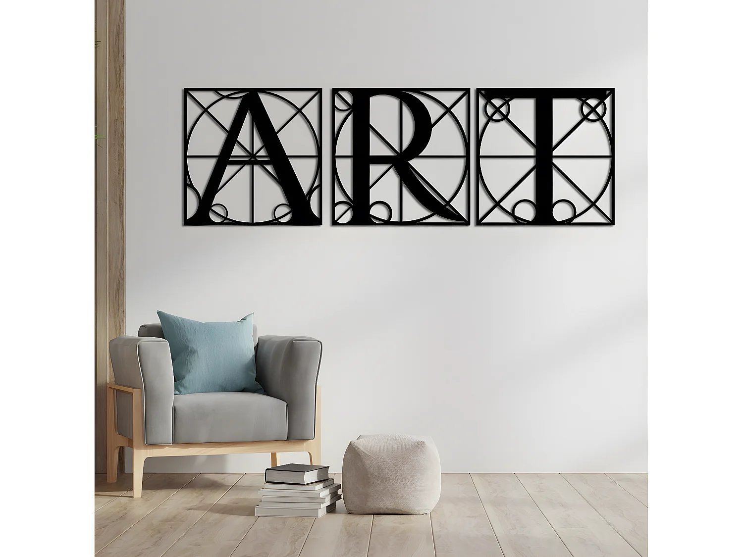 Decoração em Metal Art, Preto, 150x3x50 cm, EPIKASA