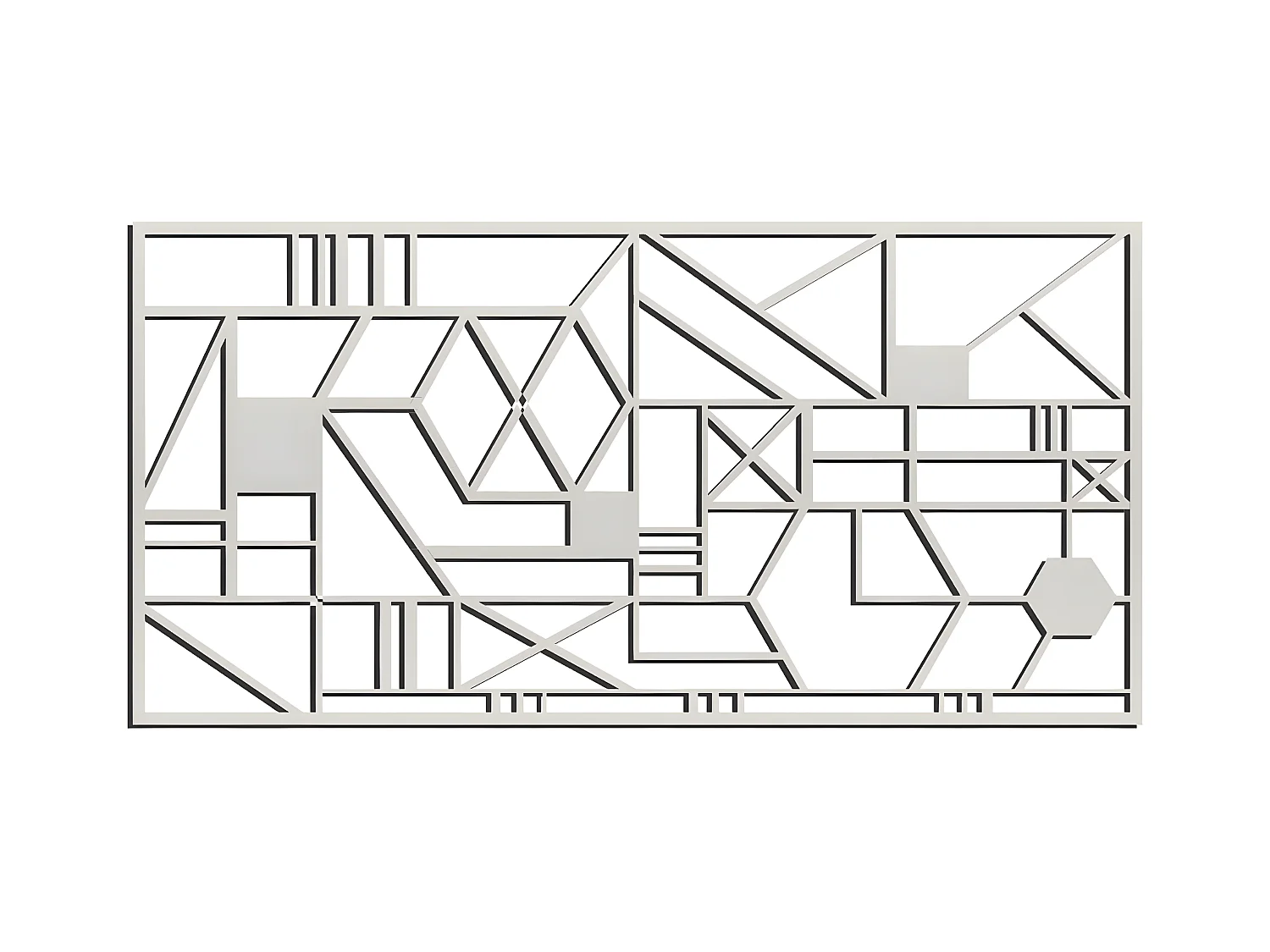 Décoration en Métal Formes Géométriques 1, Argent, 101x3x50 cm, EPIKASA