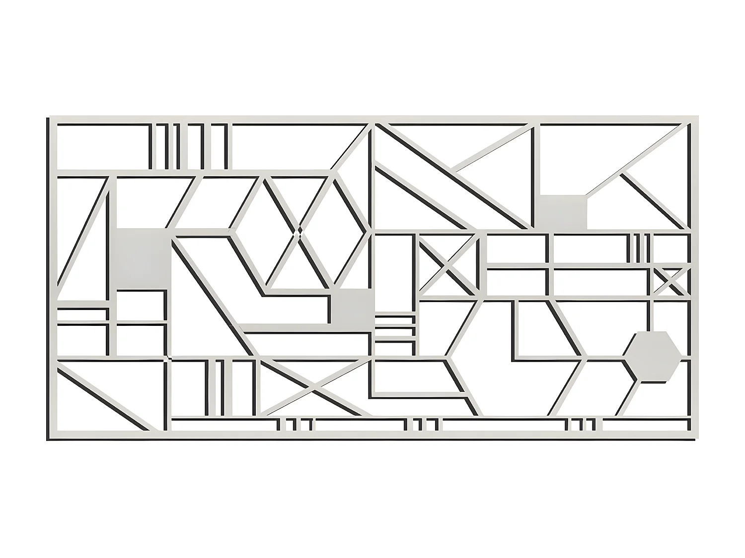 Décoration en Métal Formes Géométriques 1, Argent, 101x3x50 cm, EPIKASA