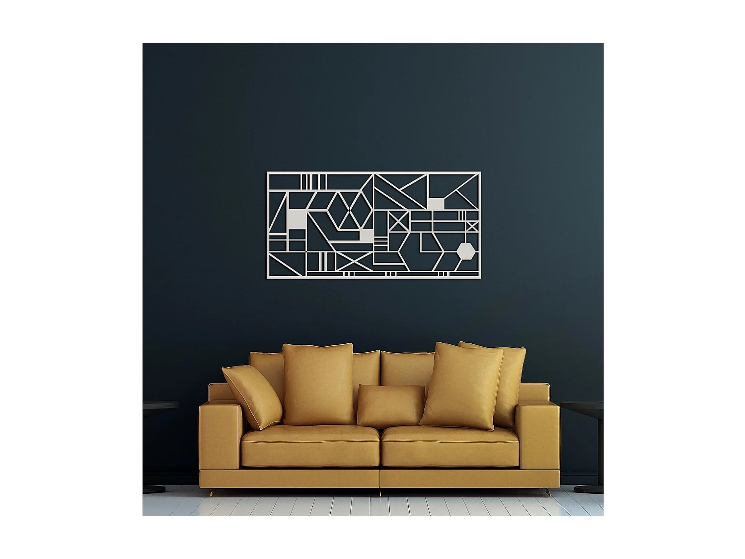 Décoration en Métal Formes Géométriques 1, Argent, 101x3x50 cm, EPIKASA