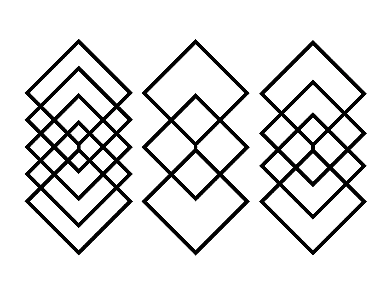 Decoração em Metal Losangos 1, Preto, 111x3x75 cm, EPIKASA