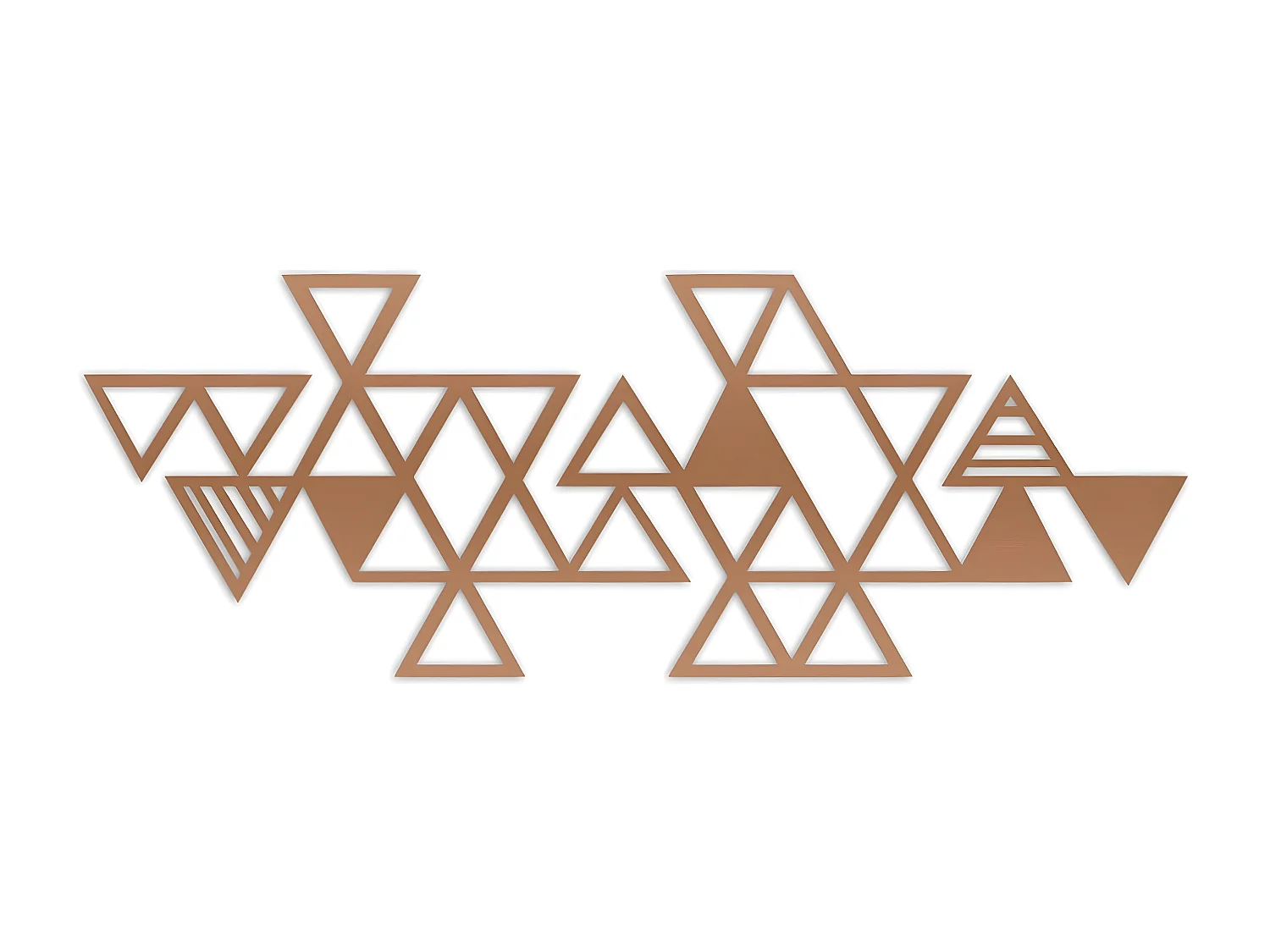 Metalen Decoratie Driehoeken 2 - Koper - 101x3x37 cm - EPIKASA
