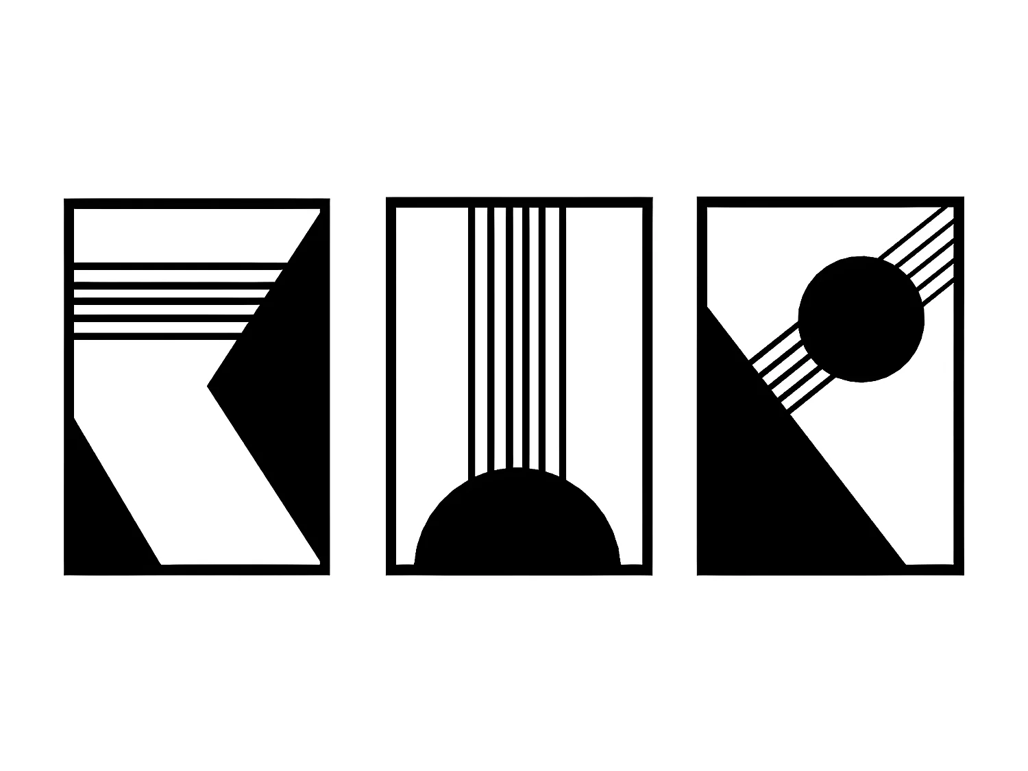 Decoración de Metal Composición Geométrica 3, Negro, 150x3x71 cm, EPIKASA