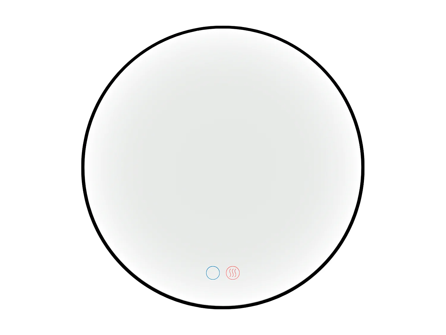 Miroir Salle de Bains Lumineux NÉPAL Anti-Buée et Éclairage Périmétral Triled Tactile On/Off Ø80 Noir Mat LEDIMEX by SANIZÉO