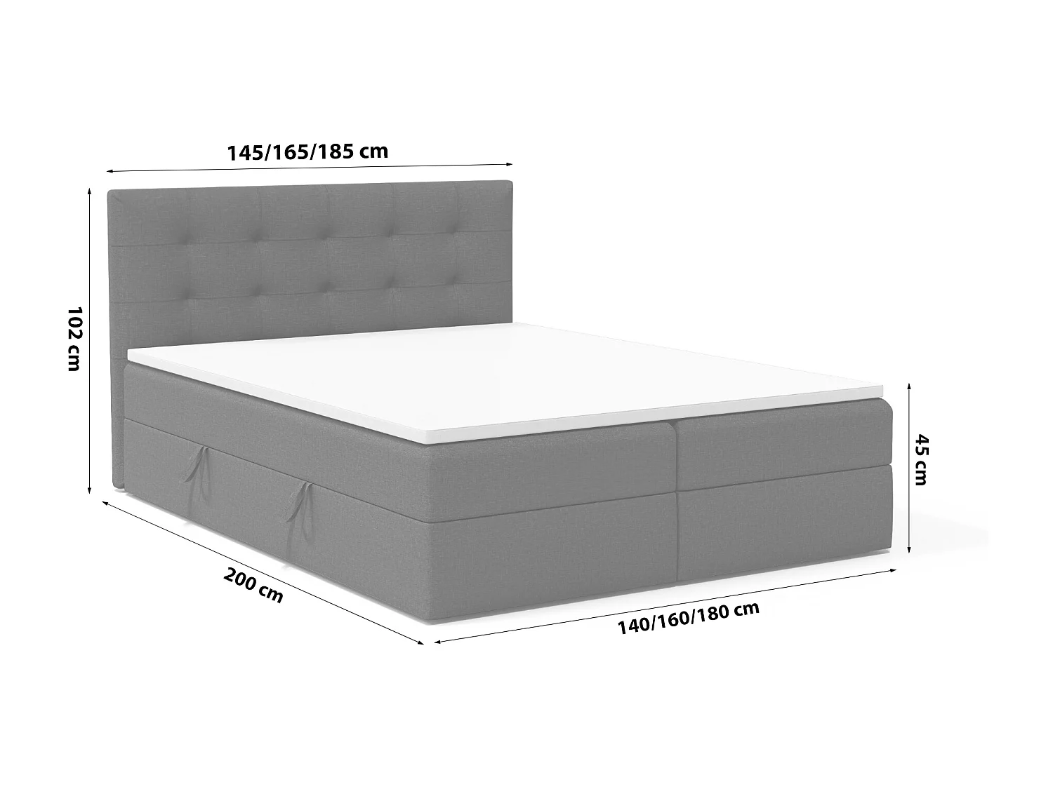 BOXSPRINGBETT Doppelbett Kolumbo Schwarz 180x200 cm
