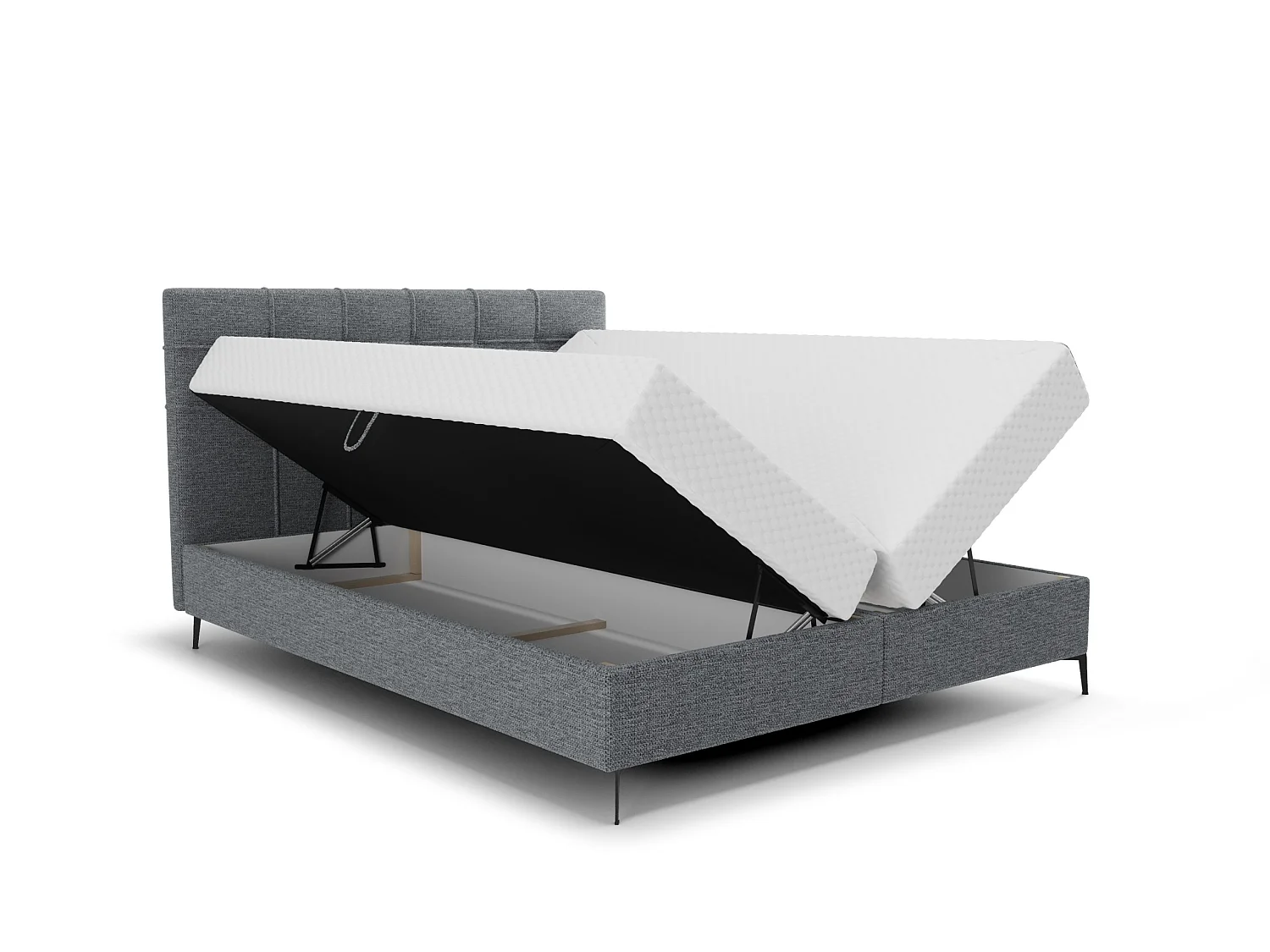 BOXSPRINGBETT Doppelbett Ardoe Grau (Aragon 93) 160x200 cm