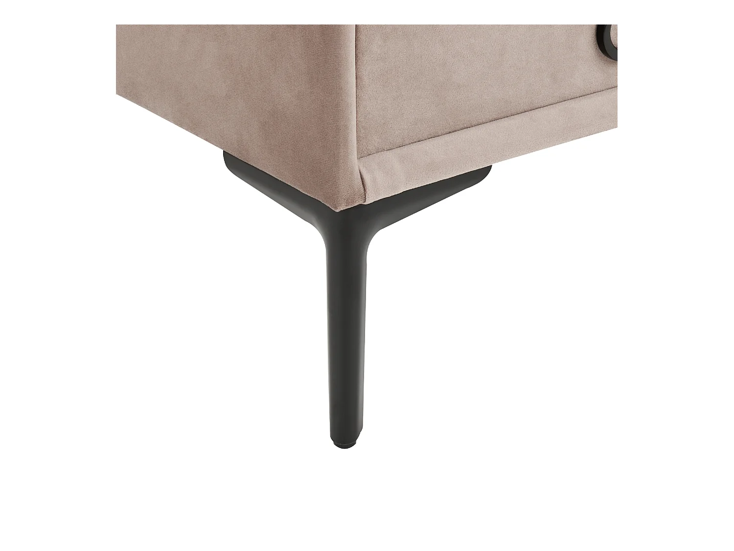 Table de nuit à 2 tiroirs SEZANNE Velours Taupe