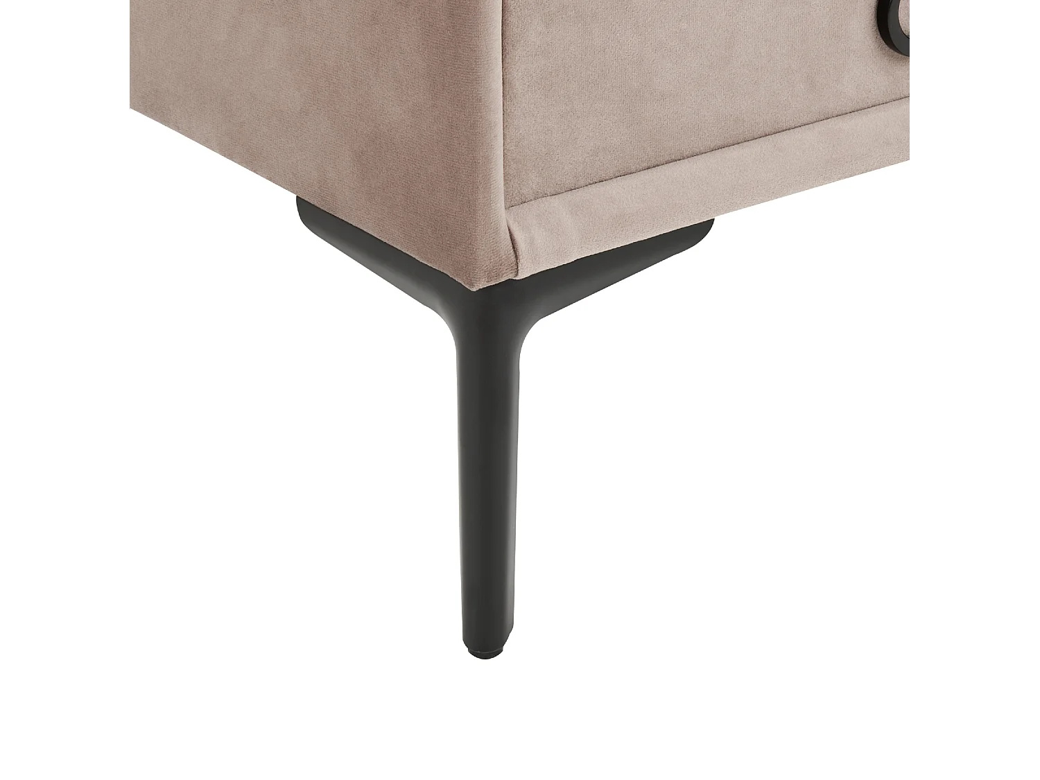 Table de nuit à 2 tiroirs SEZANNE Velours Taupe