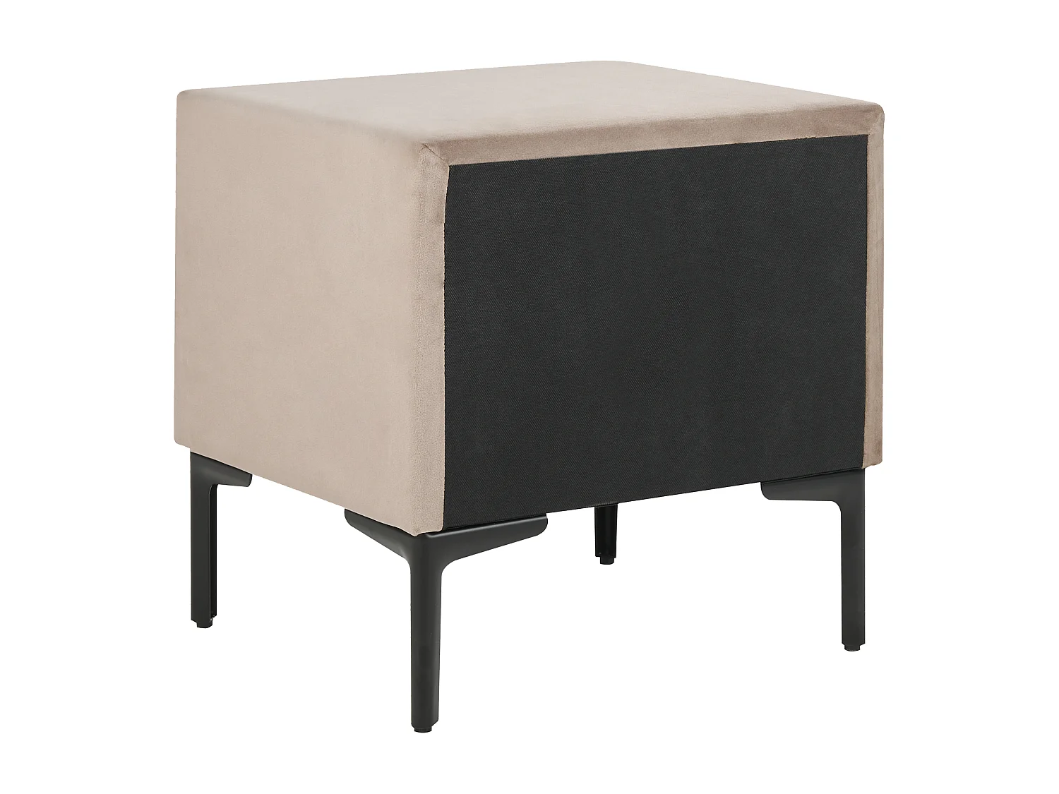 Nachttisch mit 2 Schubladen SEZANNE Samtstoff Taupe