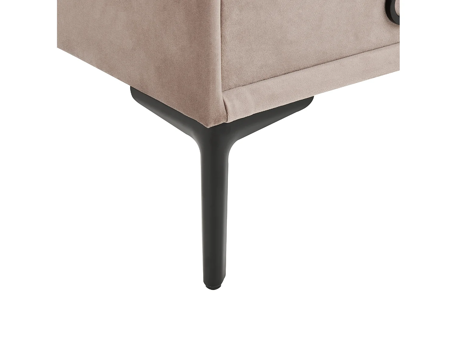 Nachttisch mit 2 Schubladen SEZANNE Samtstoff Taupe