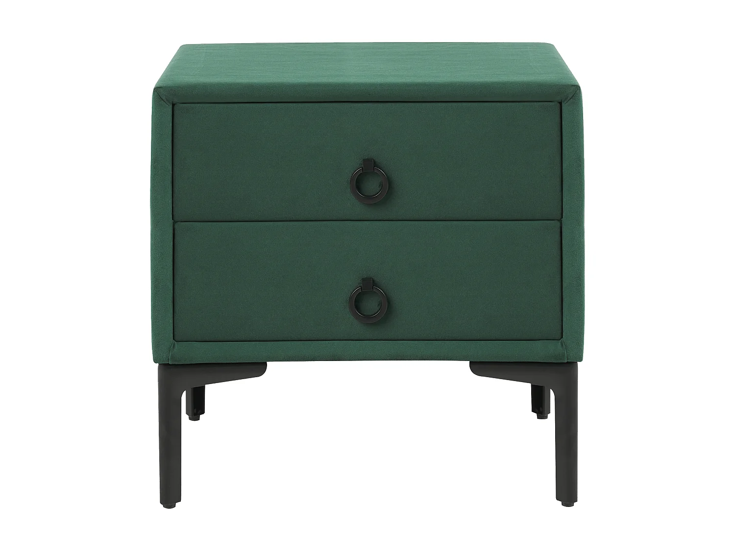Table de nuit à 2 tiroirs SEZANNE Velours Vert foncé