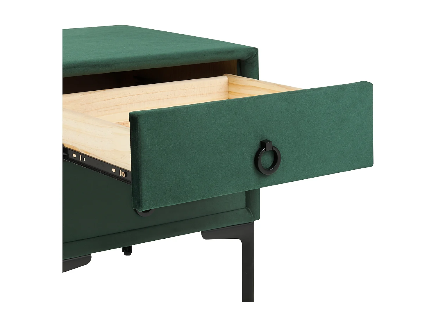 Table de nuit à 2 tiroirs SEZANNE Velours Vert foncé