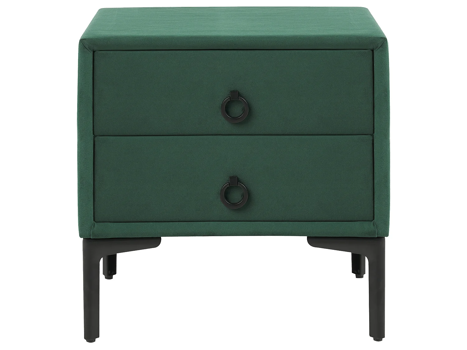 Table de nuit à 2 tiroirs SEZANNE Velours Vert foncé