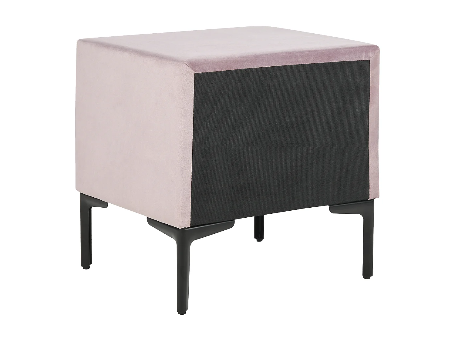 Table de nuit à 2 tiroirs SEZANNE Velours Rose