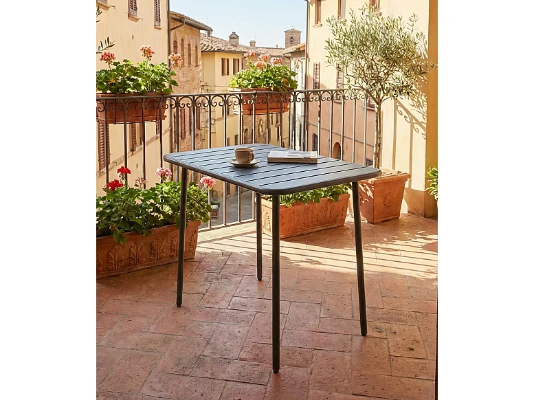 Garden table Sumila Black H. 72 x W. 80 x D. 55 cm