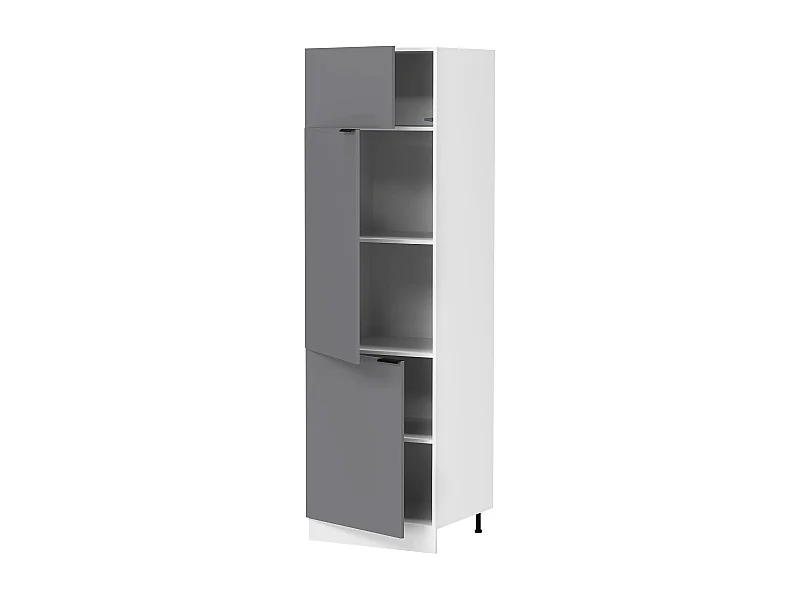 Kitchen furniture cabinet Fasola White / Anthracite H. 207 x W. 60 x D. 57 cm
