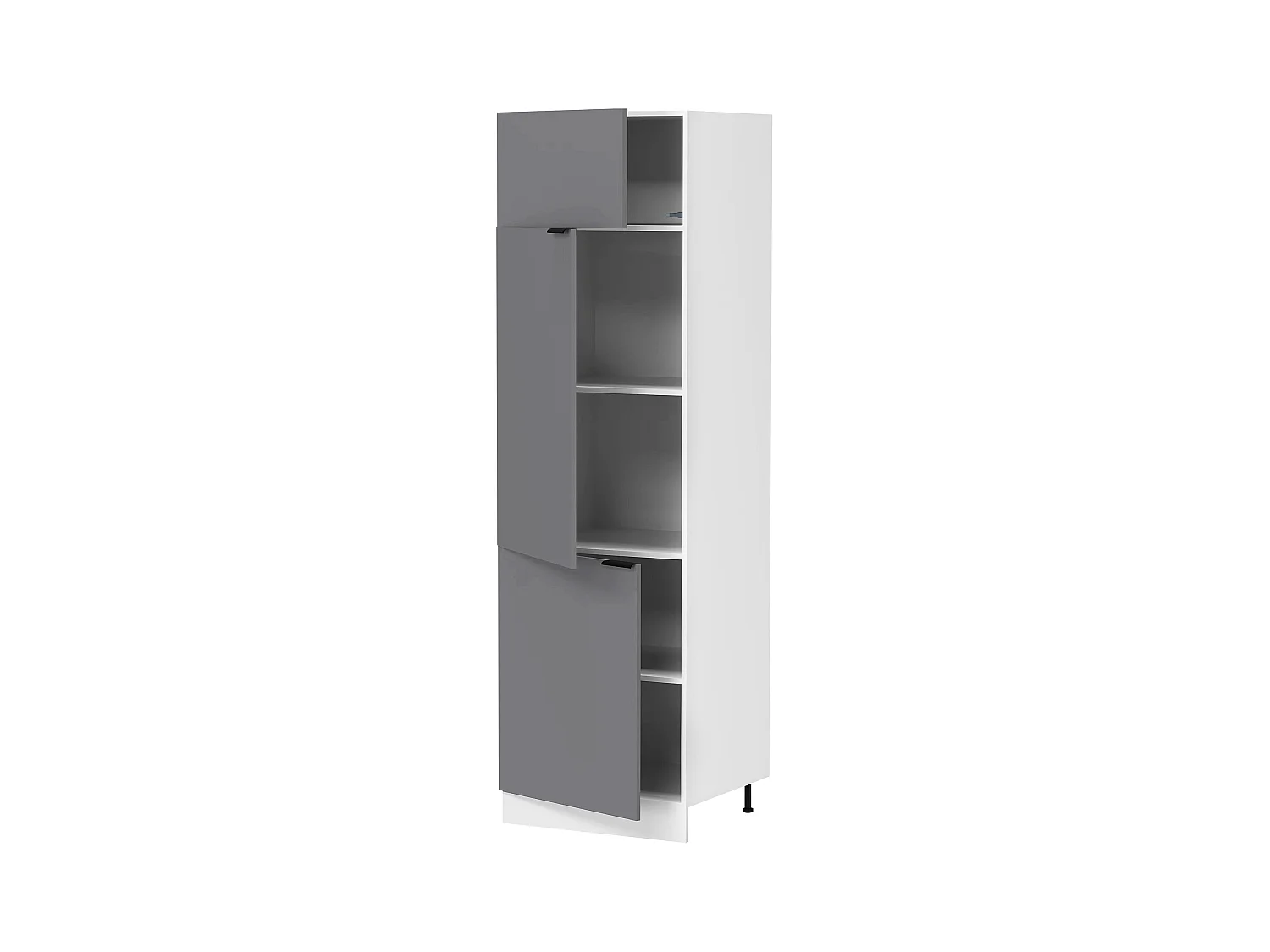 Kitchen furniture cabinet Fasola White / Anthracite H. 207 x W. 60 x D. 57 cm
