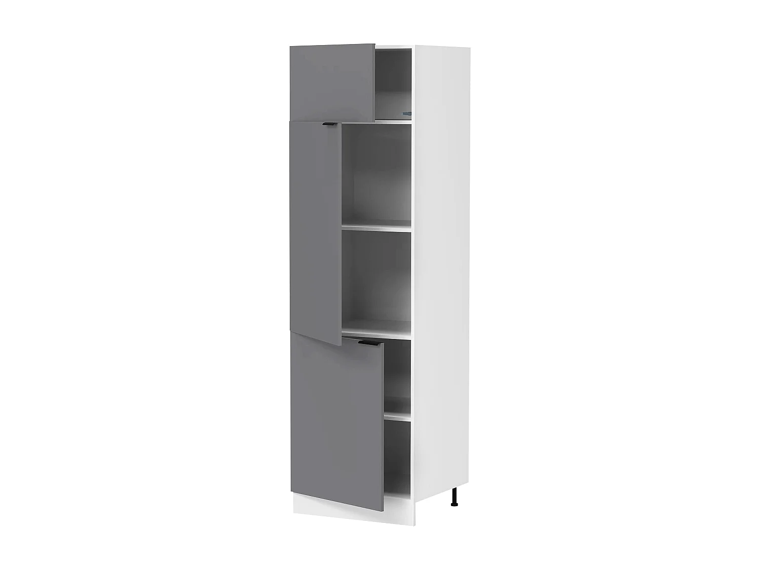 Kitchen furniture cabinet Fasola White / Anthracite H. 207 x W. 60 x D. 57 cm