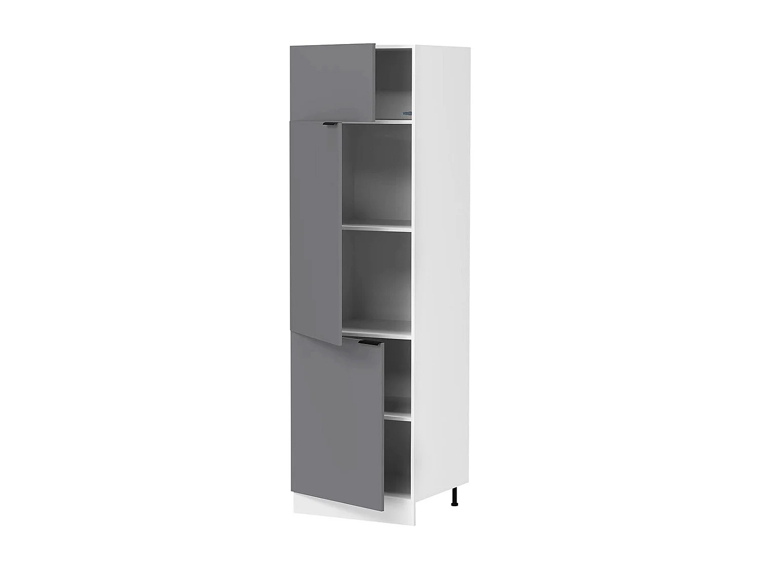 Kitchen furniture cabinet Fasola White / Anthracite H. 207 x W. 60 x D. 57 cm