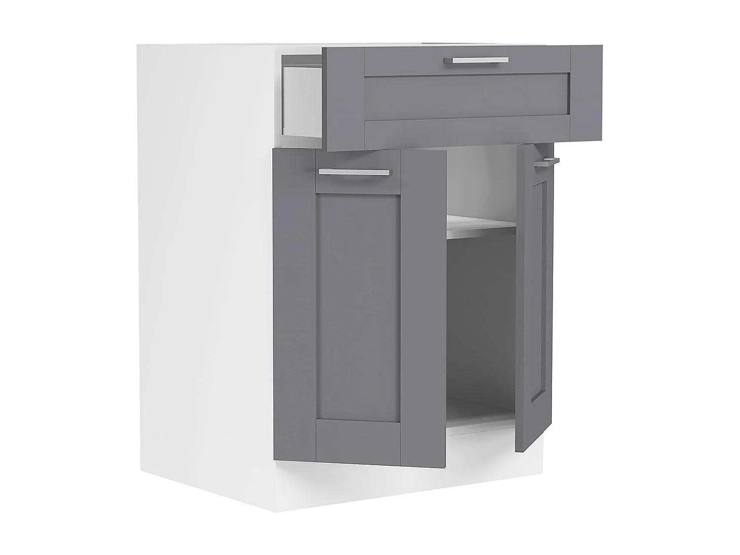 Kitchen furniture cabinet Colura White / Anthracite H. 82 x W. 60 x D. 46 cm