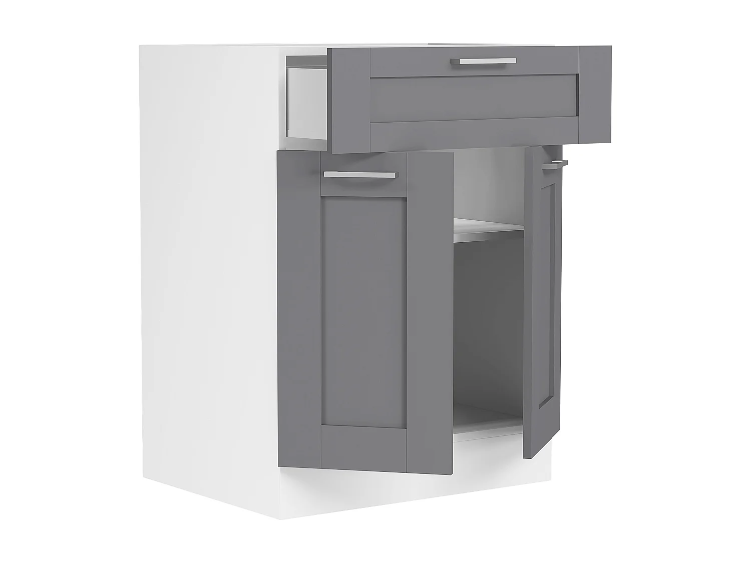 Kitchen furniture cabinet Colura White / Anthracite H. 82 x W. 60 x D. 46 cm