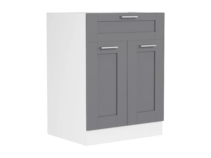 Kitchen furniture cabinet Colura White / Anthracite H. 82 x W. 60 x D. 46 cm