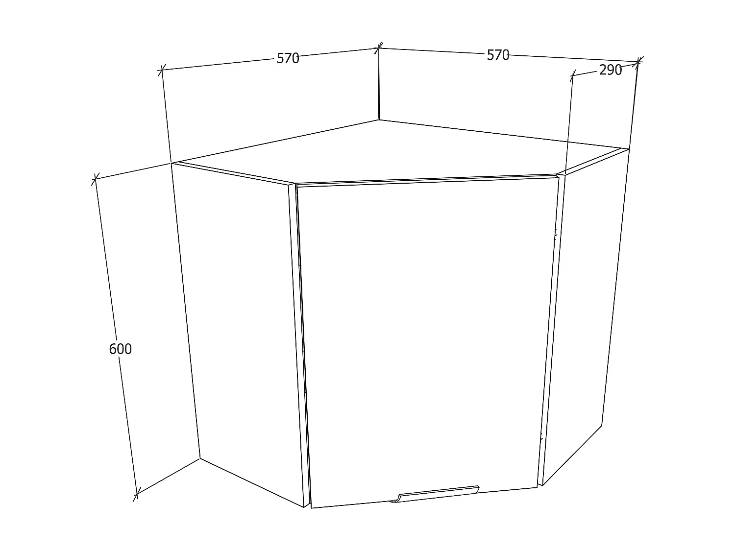 Mobiliário de cozinha pendurado Fasola Branco/antracite A. 60 x L. 57 x P. 57 cm