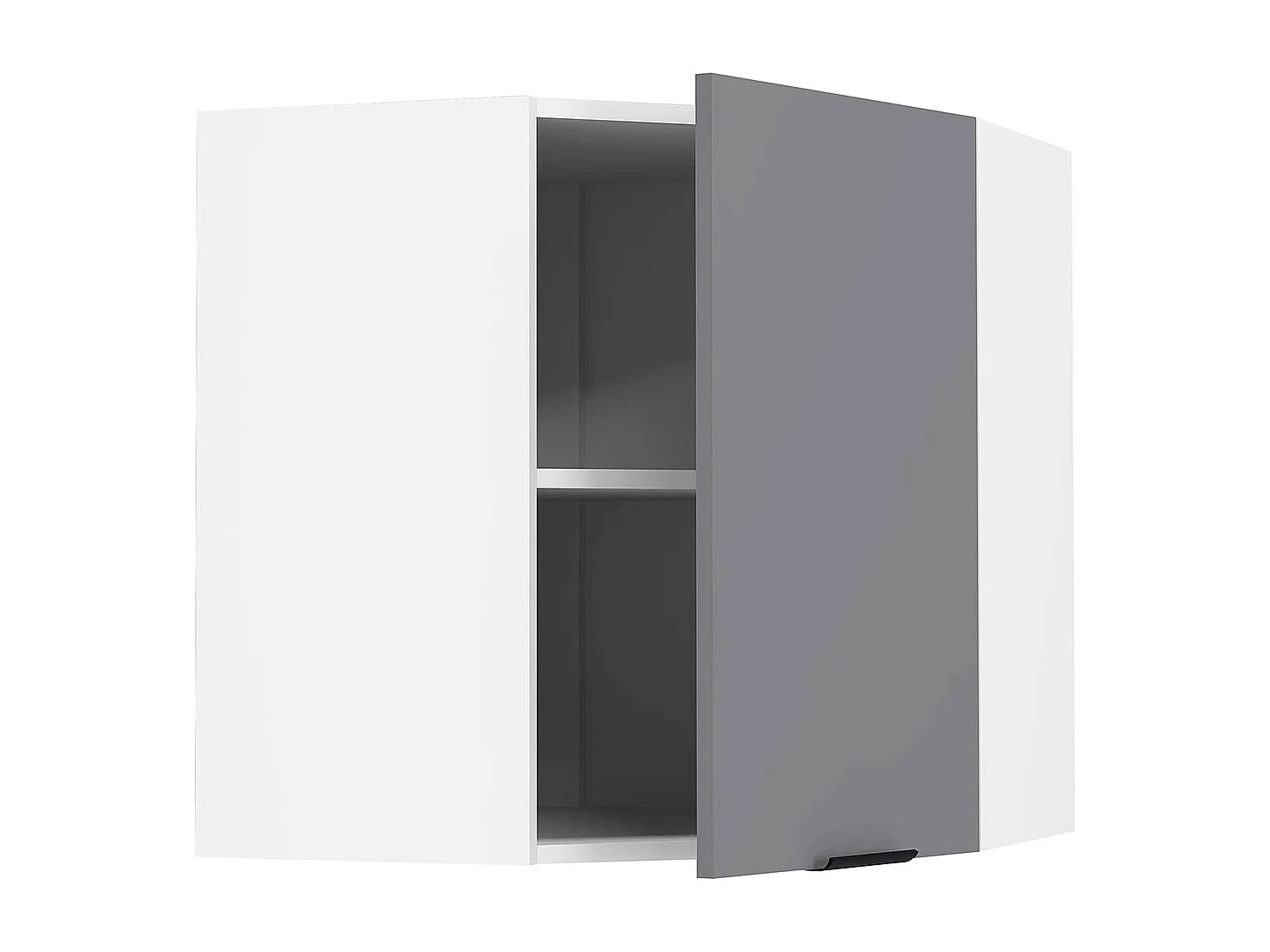 Kitchen furniture hanging cabinet Fasola White / Anthracite H. 60 x W. 57 x D. 57 cm
