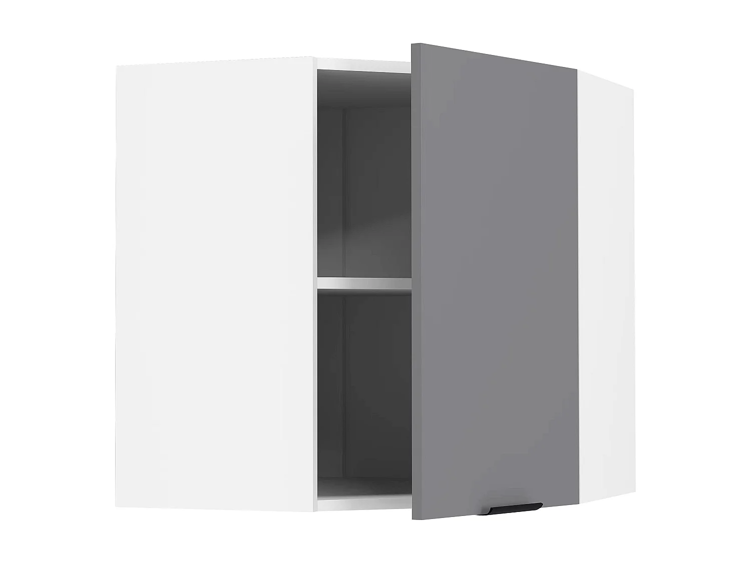 Kitchen furniture hanging cabinet Fasola White / Anthracite H. 60 x W. 57 x D. 57 cm