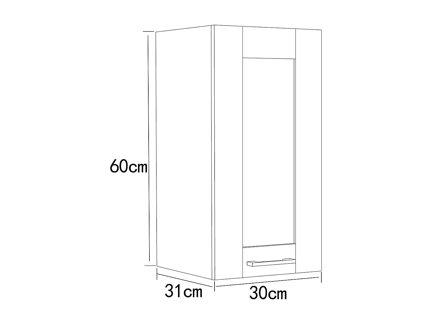 Keukenkast B. 30cm hangkast Colura