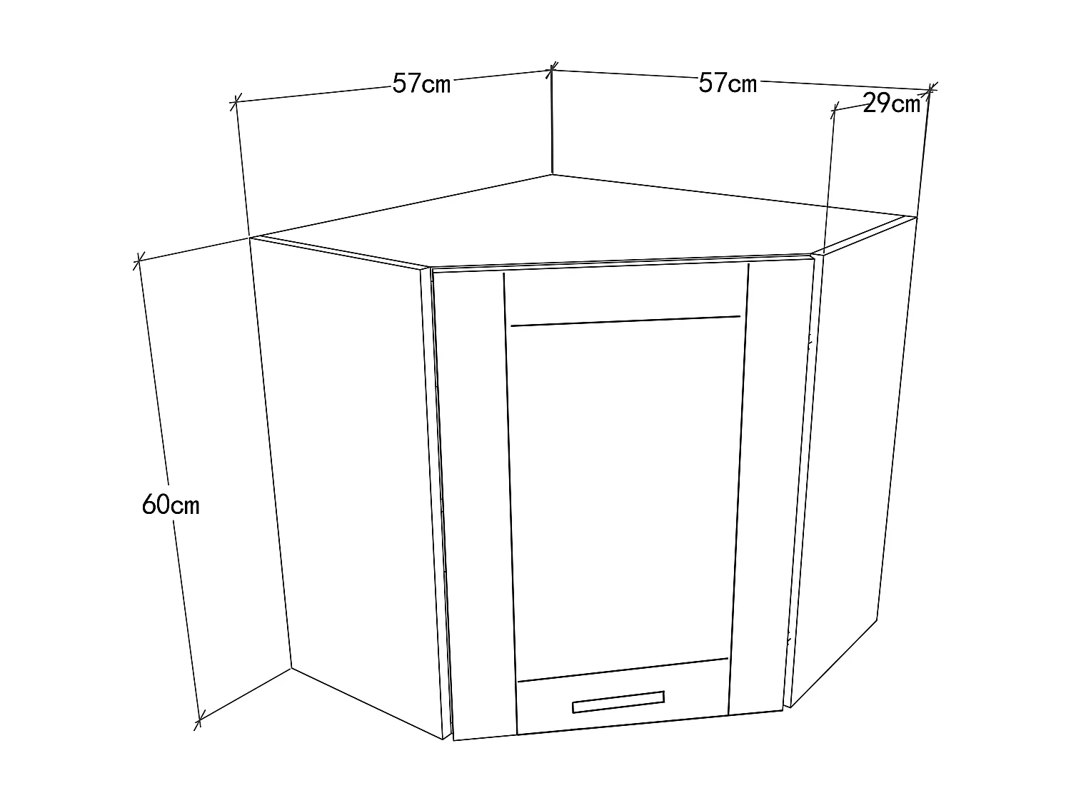 Kitchen furniture hanging cabinet Colura White H. 60 x W. 57 x D. 57 cm