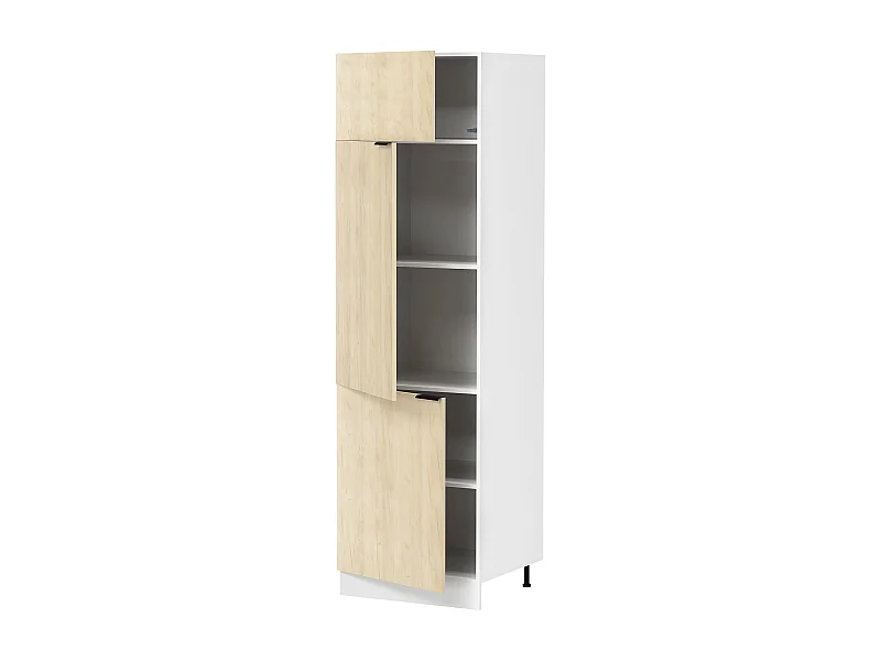 Kitchen furniture cabinet Fasola White / Honey oak H. 207 x W. 60 x D. 57 cm