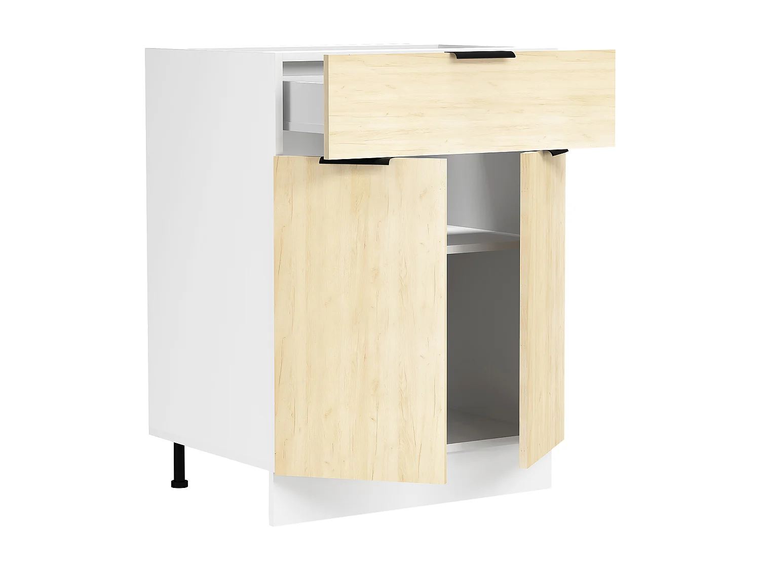 Kitchen furniture cabinet Fasola White / Honey oak H. 82 x W. 60 x D. 46 cm