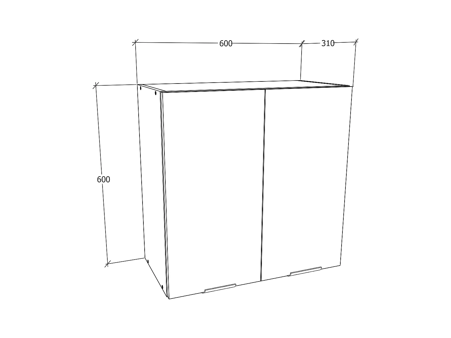 Mobiliário de cozinha pendurado Fasola Branco A. 60 x L. 60 x P. 31 cm