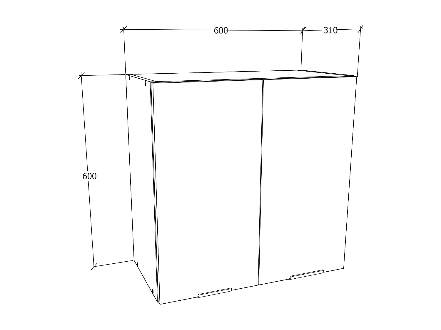 Keukenkast B. 60 cm hangkast Fasola