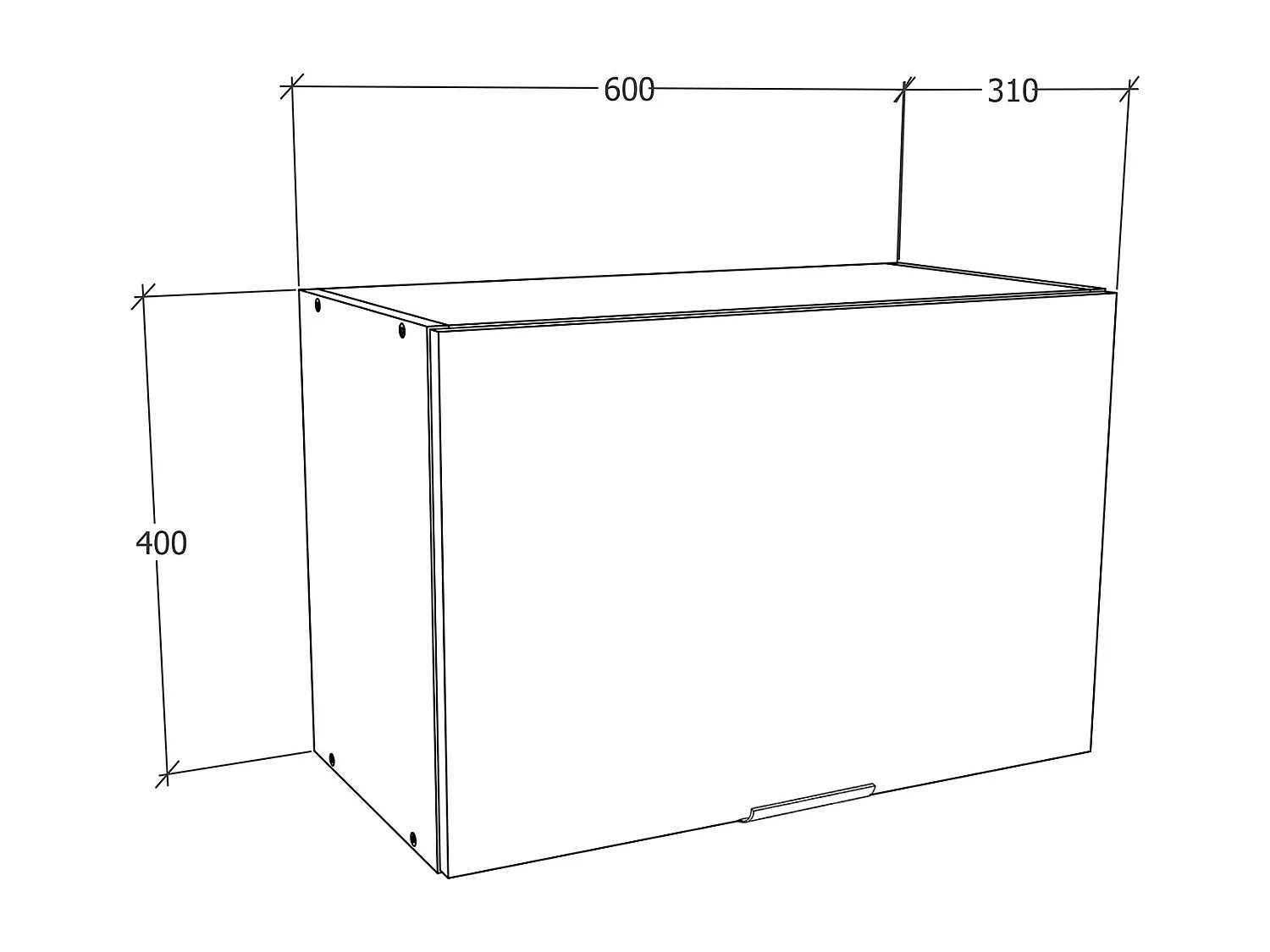 Küchenschrank B. 60 cm Hängeschrank Klappe Fasola