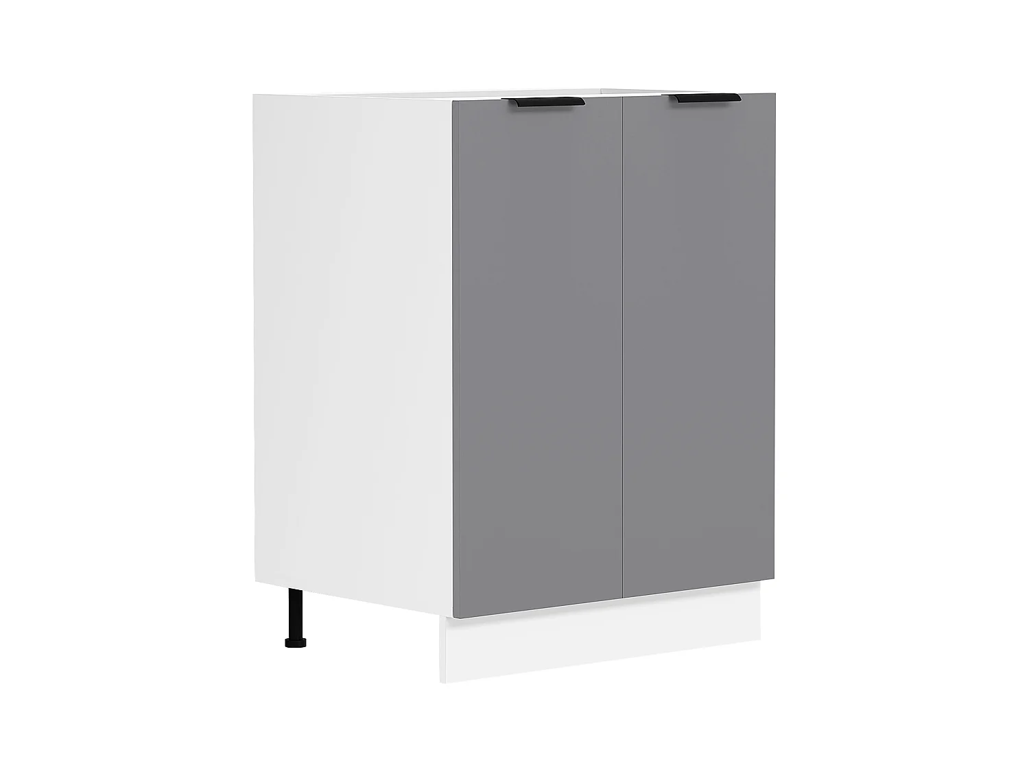 Kitchen furniture cabinet Fasola White / Anthracite H. 82 x W. 60 x D. 46 cm
