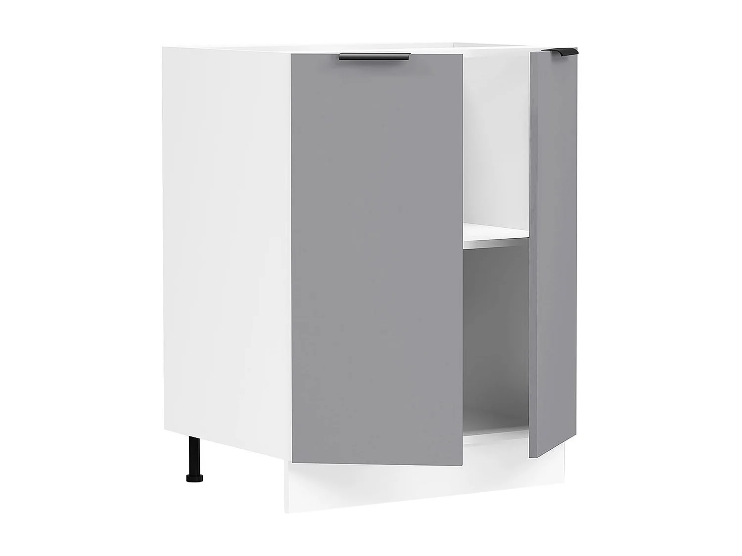 Kitchen furniture cabinet Fasola White / Anthracite H. 82 x W. 60 x D. 46 cm