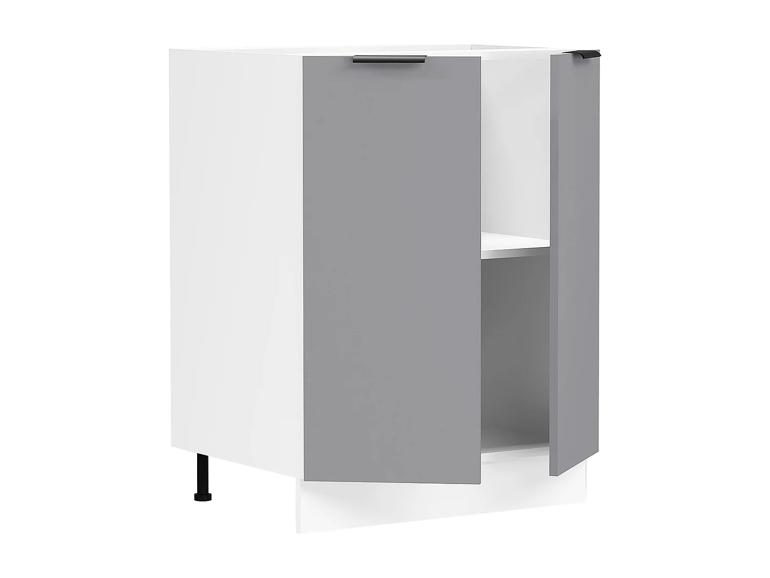 Kitchen furniture cabinet Fasola White / Anthracite H. 82 x W. 60 x D. 46 cm