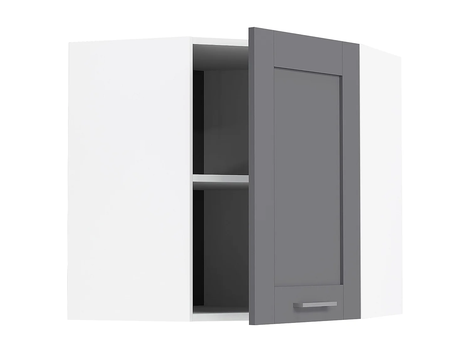 Kitchen furniture hanging cabinet Colura White / Anthracite H. 60 x W. 57 x D. 57 cm