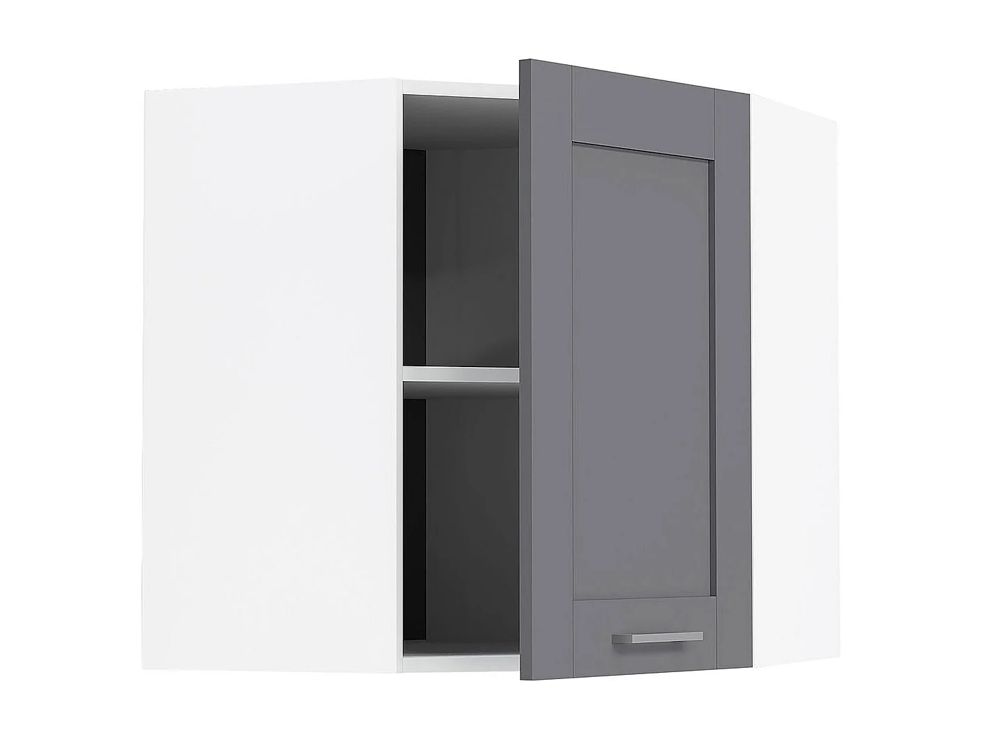 Kitchen furniture hanging cabinet Colura White / Anthracite H. 60 x W. 57 x D. 57 cm