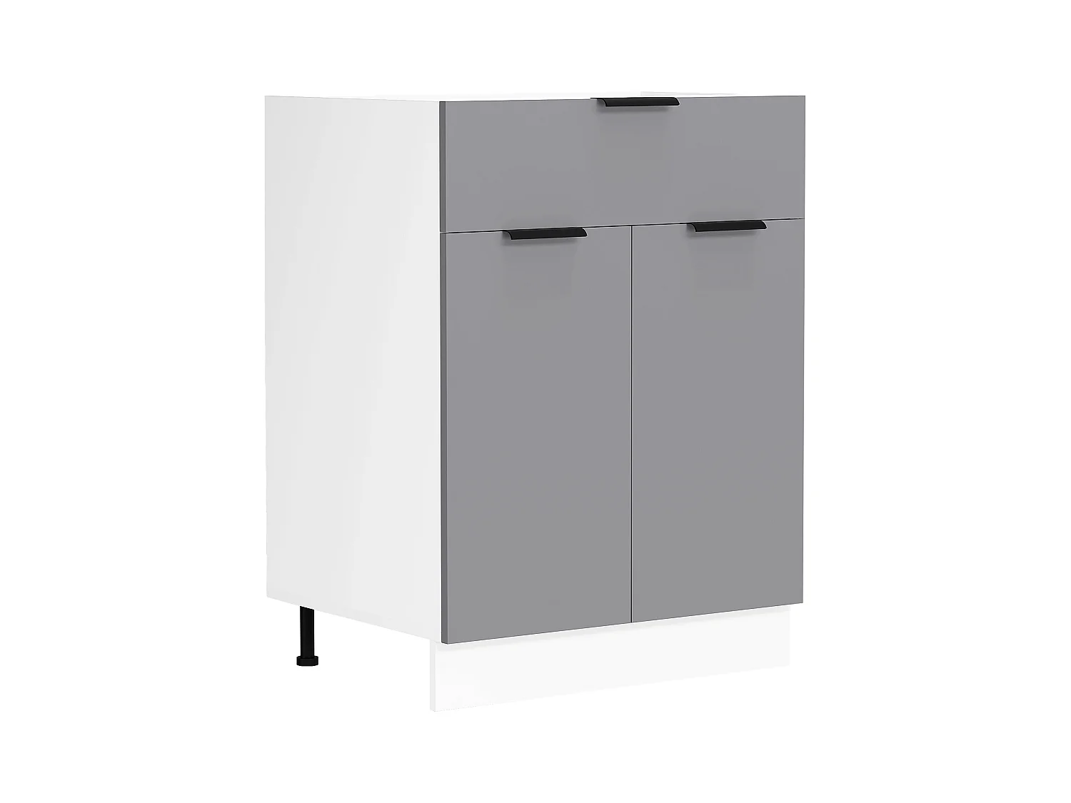 Kitchen furniture cabinet Fasola White / Anthracite H. 82 x W. 60 x D. 46 cm
